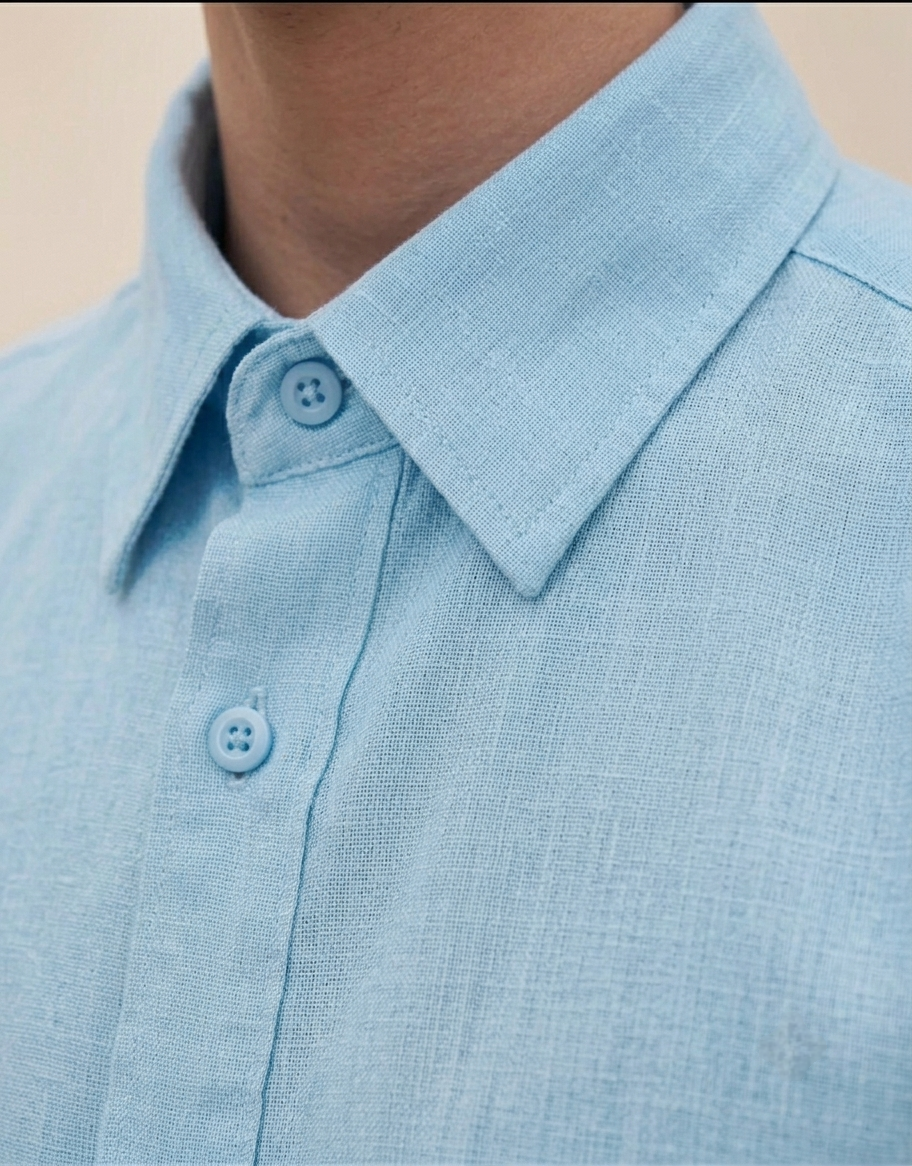 The Heritage Linen Shirt – Sky Blue
Relaxed Fit | Premium Linen Blend
